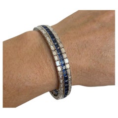 HARRY WINSTON Pulsera de diamantes con zafiro azul de 28 quilates