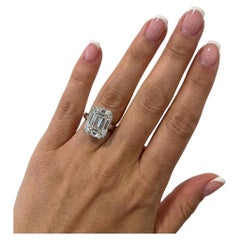 GIA Certified 4.01 Carat D Flawless Emerald Cut Diamond Ring in Platinum