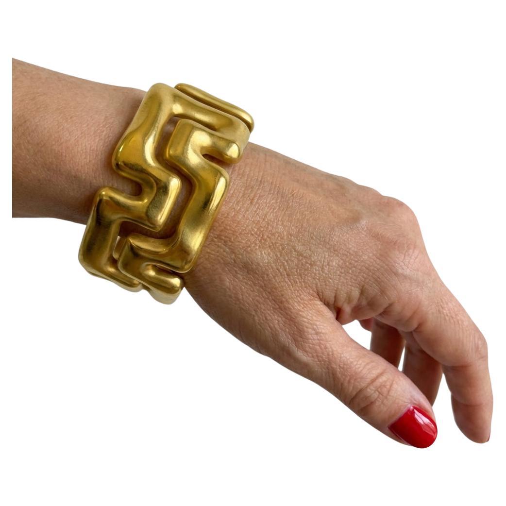 Tiffany & Co. 18K Yellow Gold Greek Key Cuff Bracelet, 56 Grams