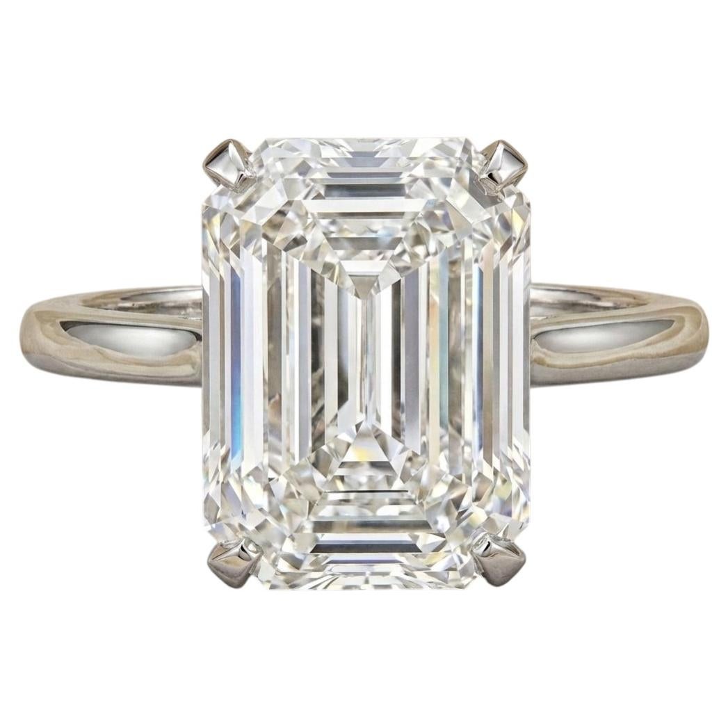 GIA Certified 10 Ct. Emerald Cut Diamond Three-Stone Ring