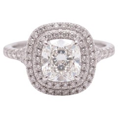 Tiffany & Co. 1.23 Carat Cushion Diamond Soleste (Ring approximately 1.61 TCW)