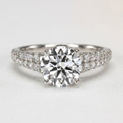 2 Carat Round Brilliant Diamond Engagement Ring in 14k White Gold