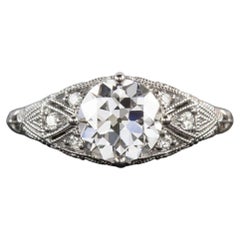 1 Carat Old European Cut Diamond Engagement Ring