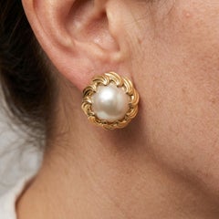 Tiffany & Co. 18k Yellow Gold Mabe Pearl Clip-on Earrings
