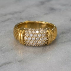 David Yurman 1 Carat Diamond 18k Yellow Gold Metro Cable Ring
