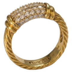 Anello Metro Cable di David Yurman con diamante da 1 carato in oro giallo 18k
