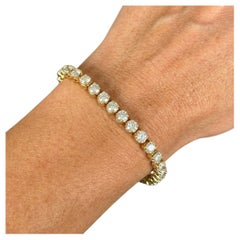 Bracelet « tennis » en diamants de 6 carats, en or jaune 14 carats