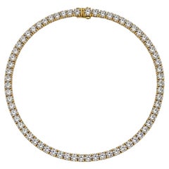 40 Carat Diamond Tennis Necklace in 18k Yellow Gold