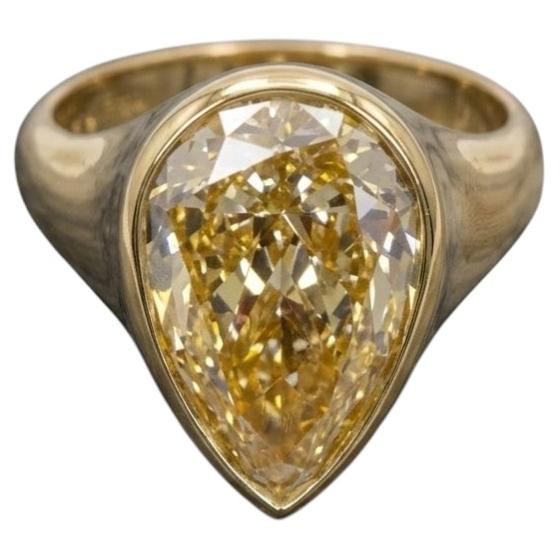 10 Carat Pear Brilliant Cut Diamond Solitaire Ring GIA Certified For Sale
