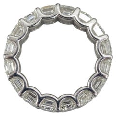 8 Carat Emerald Cut Diamond Eternity Band in 14k White Gold