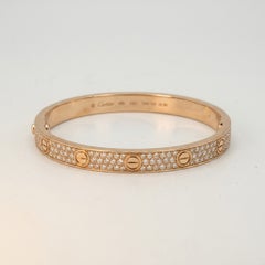 Cartier Rose Gold Pave Diamond Love Bracelet