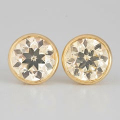 Ohrstecker mit 3-Karat-Diamanten im alten europäischen Schliff in einer Zierfassung