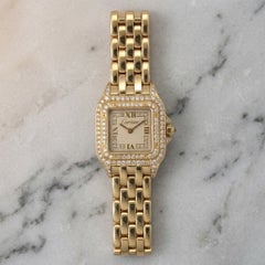 Cartier Panthère Small Model 18k Yellow Gold Diamond Bezel Wrist Watch
