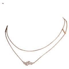 Repossi Serti Sur Vide 18k Rose Gold Pear Cut Diamond Pendant Necklace