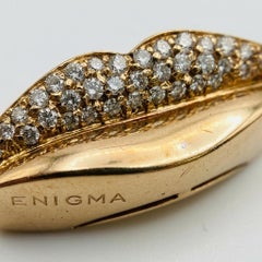 Bvlgari Enigma Collection Pavé Diamond 18k Rose Gold Lips Ring