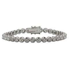 Bracciale tennis con diamante da 7 carati in oro bianco 14k con quattro griffe