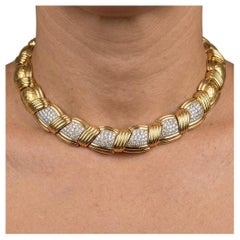 10 Carat Diamond 18k Yellow Gold Hammerman Brothers Necklace