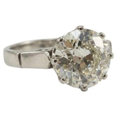 2 Carat Old European Cut Diamond Solitaire Art Deco Engagement Ring