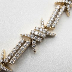 20 Carat Diamond Barbed Wire Link Statement Necklace in 10k Yellow Gold