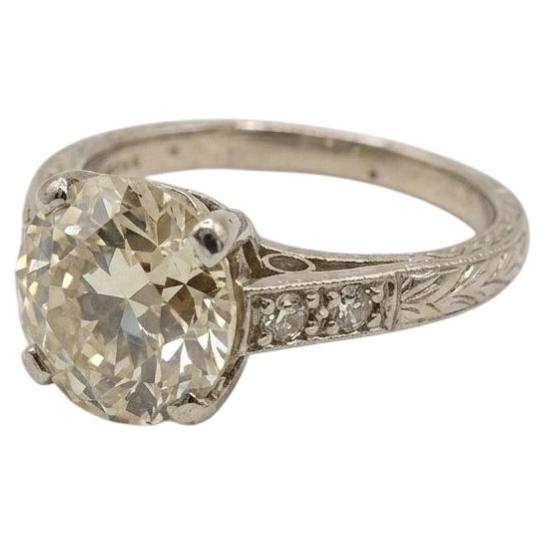 2 Carat Old European Cut Diamond Solitaire Platinum Ring For Sale