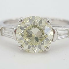 GIA Certified 2 Carat Old European Cut Diamond Three-Stone Ring