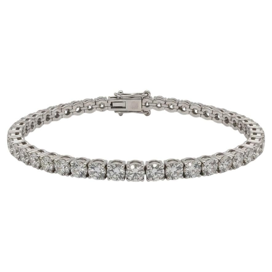 Pulsera tipo «tennis» de 9 quilates con diamantes redondos de talla brillante, en oro blanco de 18k