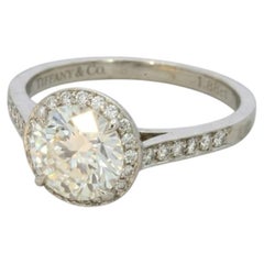Tiffany & Co. 2 Carat Diamond Halo Engagement Ring in 18k White Gold