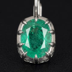 2 Carat Emerald Drop Earrings in Platinum