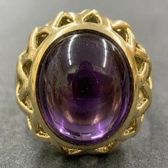 Tiffany & Co. Paloma Picasso Amethyst Graffiti Cabochon 18k Gold Ring