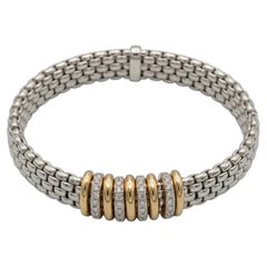 Pulsera «Panorama Flex'It» de Fope en oro blanco y rosa de 18k con diamantes