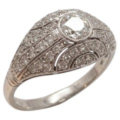 Edwardian Filigree Diamond Platinum Cocktail Ring