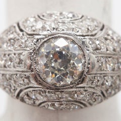 Edwardian Filigree Diamond Platinum Cocktail Ring