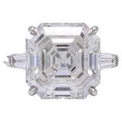 GIA 3.02 Carat G Internally Flawless Asscher Cut Diamond Platinum Ring