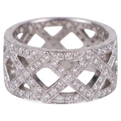 Tiffany & Co. Platinum Pave Diamond Eternity X Band Ring