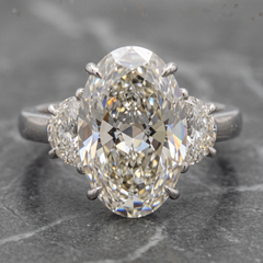 GIA Certified 10 Carat Oval Modified Brilliant Diamond Platinum Ring