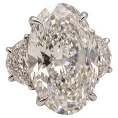 GIA Certified 10 Carat Oval Modified Brilliant Diamond Platinum Ring