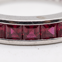 2 Carat Natural Burma Ruby Platinum Eternity Band Ring