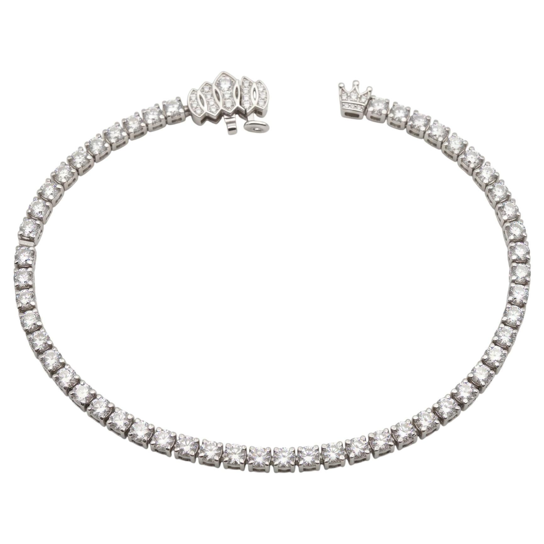 Pre-owned Kwiat 4 Carat Natural Diamond Platinum Tennis Bracelet In Multiple
