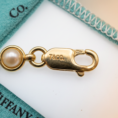 Tiffany & Co. Vintage Pearl and 18k Yellow Gold Link Bracelet