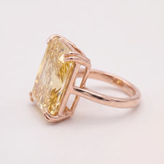 GIA Certified 8 Carat Fancy Intense Yellow Radiant Diamond Rose Gold Ring