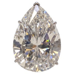GIA Certified 8.8 Carat E Internally Flawless Pear Diamond Platinum Ring