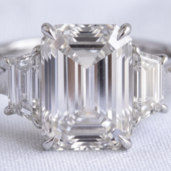 GIA Certified 3 Carat F VS2 Emerald Diamond White Gold Ring