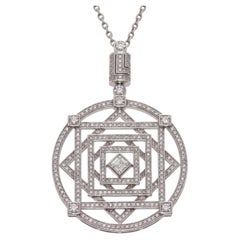 Cartier Diamond 18k White Gold Pendant Necklace