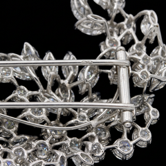 12 Carat Marquise and Round Diamond Platinum Brooch