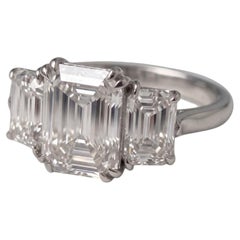 GIA Certified 3 Carat E VS2 Emerald Diamond Platinum Ring