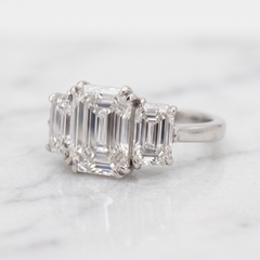 GIA Certified 3 Carat E VS2 Emerald Diamond Platinum Ring