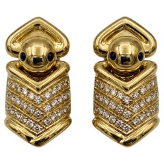 FRED Vintage-Ohrringe aus 18-karätigem Gelbgold mit Diamanten