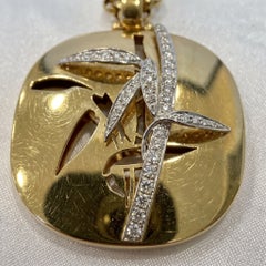 Carrera y Carrera 18k Gold Diamond Accent Bamboo Pendant Necklace