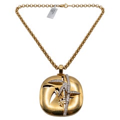 Carrera y Carrera 18k Gold Diamond Accent Bamboo Pendant Necklace
