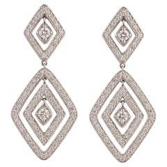 Orecchini pendenti Roberto Coin con diamante da 2 carati in oro bianco 18k